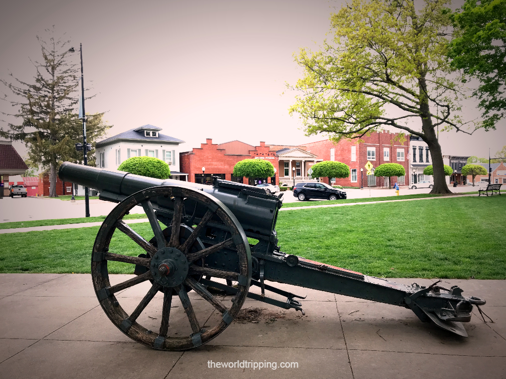 Cannon located in Central Park Pella