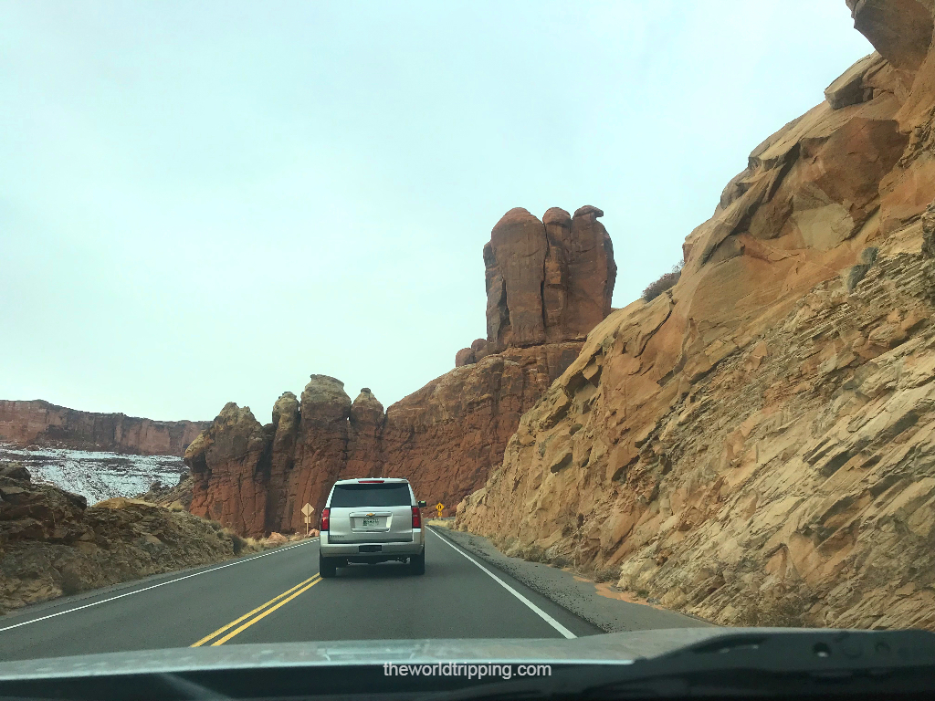 Driving on a mountainous terrain